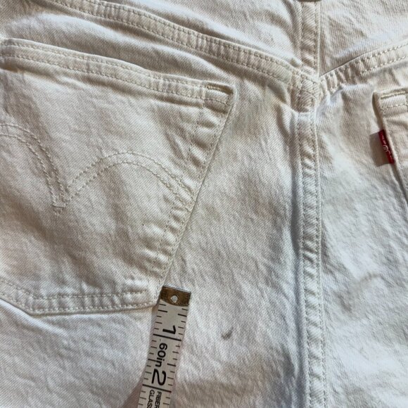 Levi's 501 women's white denim button fly cut off Daisy Duke shorts sz 29 - Picture 9 of 14